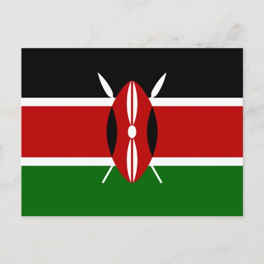Kenia - Nationale vlag van Kenia Briefkaart (Voorkant)