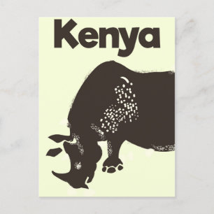 Kenia Neushoorn Afrikaanse vintage poster Briefkaart