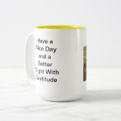 Kenia Nice Day Safari Reizen heerlijk inspirerend Tweekleurige Koffiemok (Voorkant links)