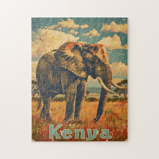 Kenia Olifant  Legpuzzel (Verticaal)