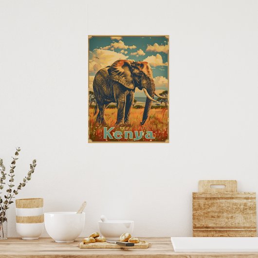 Kenia Olifant  Poster (Keuken)