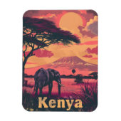 Kenia Olifant Sunset Magneet (Verticaal)