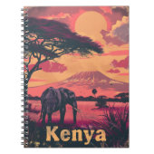 Kenia Olifant Sunset Notitieboek (Voorkant)