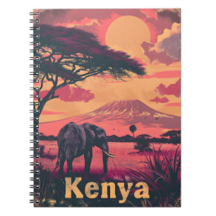 Kenia Olifant Sunset Notitieboek