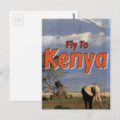 Kenia Oude vakantieposter Briefkaart (Voorkant / Achterkant)