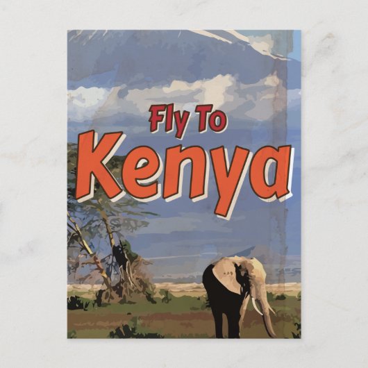 Kenia Oude vakantieposter Briefkaart (Voorkant)