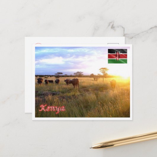 Kenia - Panorama - Briefkaart (Voorkant / Achterkant in situ)