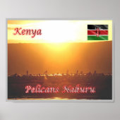 Kenia - Pelicans Nakuru - Poster (Voorkant)