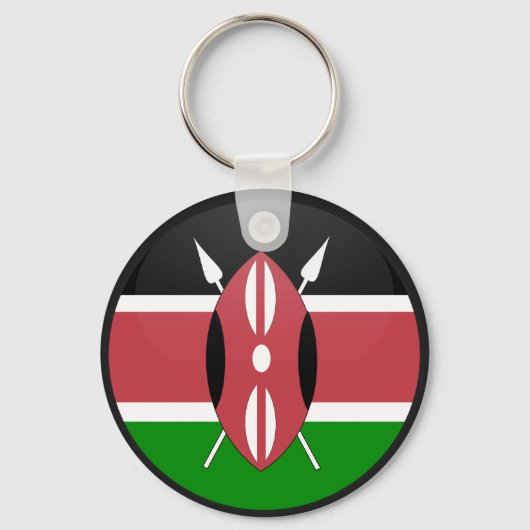 Kenia quality Flag Circle Sleutelhanger (Voorkant)