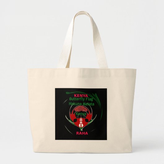 Kenia Raha Hakuna Matata. Grote Tote Bag (Voorkant)