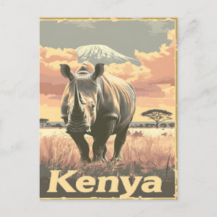 Kenia Rhino  Briefkaart