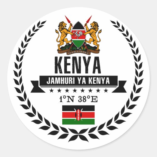 Kenia Ronde Sticker (Voorkant)