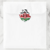 Kenia scheurde vlag ronde sticker (Tas)