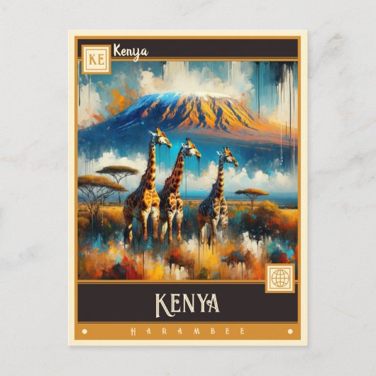 Kenia |  schilderij briefkaart (Voorkant)