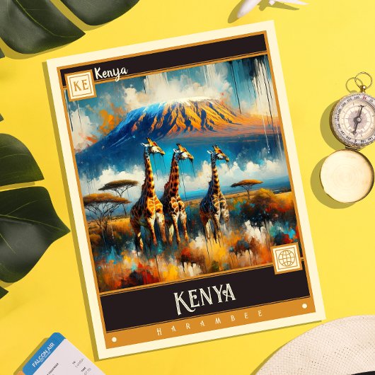 Kenia | schilderij briefkaart