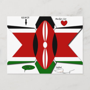 Kenia Star nationale safari vlag kleuren emmerlijs Briefkaart