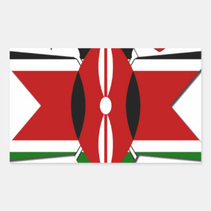 Kenia Star nationale safari vlag kleuren emmerlijs Rechthoekige Sticker