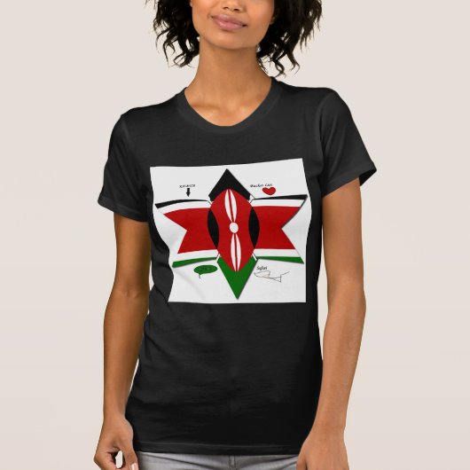 Kenia Star nationale safari vlag kleuren emmerlijs T-shirt (Voorkant)