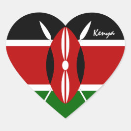 Kenia Sticker, Hart, Patriottische Keniaanse Vlag Hart Sticker