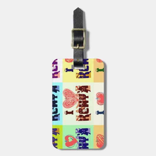 Kenia Travel Souvenir Pop Art Print Bagagelabel (Voorkant verticaal)