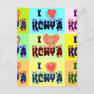 Kenia Travel Souvenir Pop Art Print Briefkaart
