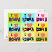 Kenia Travel Souvenir Pop Art Print Briefkaart (Voorkant / Achterkant)