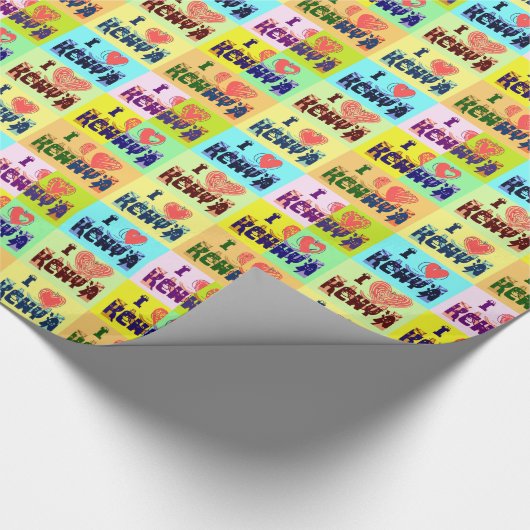 Kenia Travel Souvenir Pop Art Print Cadeaupapier (Hoek)