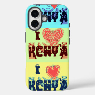 Kenia Travel Souvenir Pop Art Print iPhone 16 Hoesje
