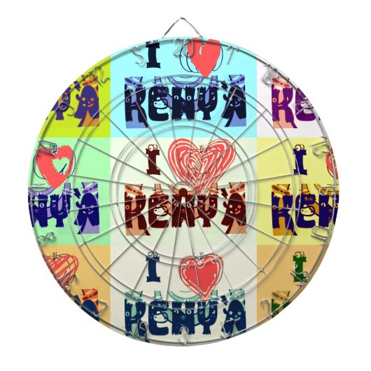 Kenia Travel Souvenir Pop Art Print Dartbord (Voorkant)