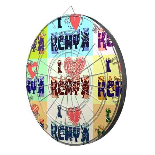 Kenia Travel Souvenir Pop Art Print Dartbord (Voorkant Rechts)