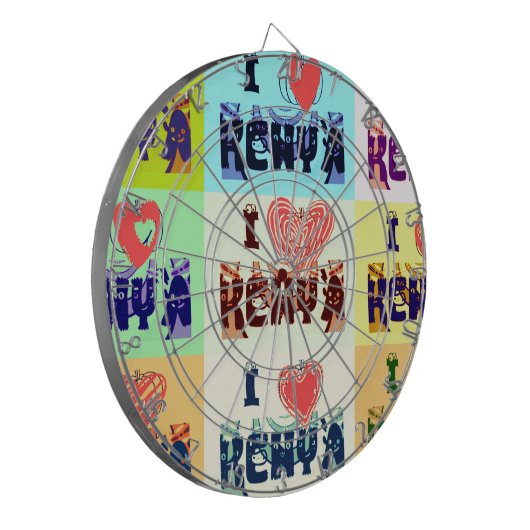 Kenia Travel Souvenir Pop Art Print Dartbord (Voorkant Links)