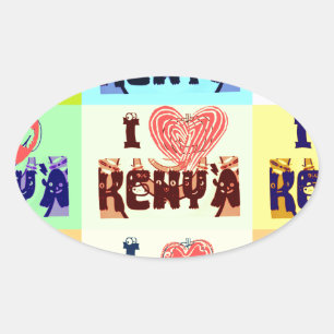 Kenia Travel Souvenir Pop Art Print Ovale Sticker