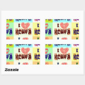 Kenia Travel Souvenir Pop Art Print Rechthoekige Sticker (Vel)