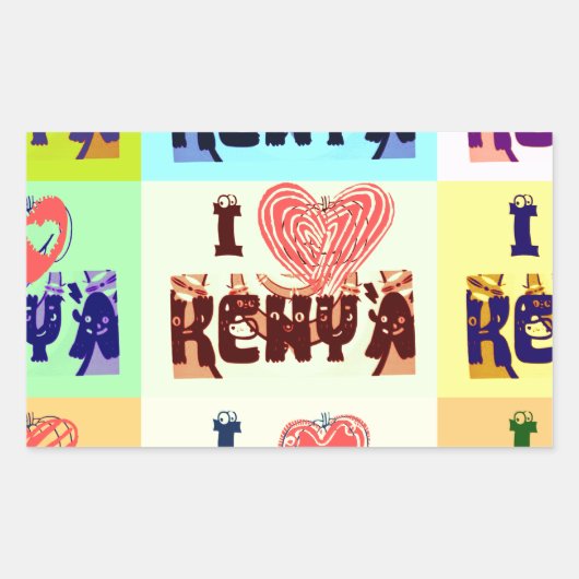 Kenia Travel Souvenir Pop Art Print Rechthoekige Sticker (Voorkant)