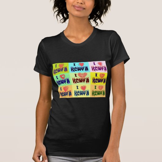 Kenia Travel Souvenir Pop Art Print T-shirt (Voorkant)