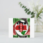 Kenia Viering Kleurrijke Vlag Kaart Vector Kunstwe (Staand voorkant)