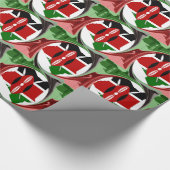 Kenia Viering Kleurrijke Vlag Kaart Vector Kunstwe Cadeaupapier (Hoek)