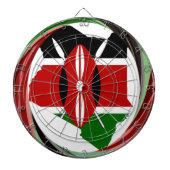 Kenia Viering Kleurrijke Vlag Kaart Vector Kunstwe Dartbord (Voorkant)