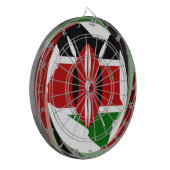 Kenia Viering Kleurrijke Vlag Kaart Vector Kunstwe Dartbord (Voorkant Links)