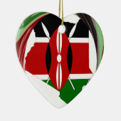 Kenia Viering Kleurrijke Vlag Kaart Vector Kunstwe Keramisch Ornament (Rechts)