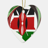 Kenia Viering Kleurrijke Vlag Kaart Vector Kunstwe Keramisch Ornament (Links)