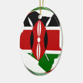 Kenia Viering Kleurrijke Vlag Kaart Vector Kunstwe Keramisch Ornament (Links)