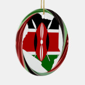 Kenia Viering Kleurrijke Vlag Kaart Vector Kunstwe Keramisch Ornament (Rechts)