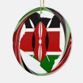 Kenia Viering Kleurrijke Vlag Kaart Vector Kunstwe Keramisch Ornament (Links)