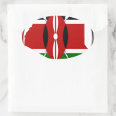 Kenia Viering Kleurrijke Vlag Kaart Vector Kunstwe Ovale Sticker (Tas)
