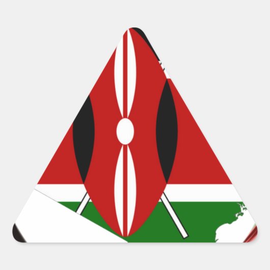 Kenia Viering Kleurrijke Vlag Kaart Vector Kunstwe Sticker (Voorkant)