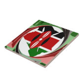 Kenia Viering Kleurrijke Vlag Kaart Vector Kunstwe Tegeltje (Zijkant)