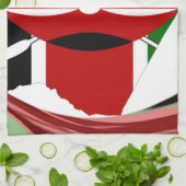 Kenia Viering Kleurrijke Vlag Kaart Vector Kunstwe Theedoek (Gevouwen)