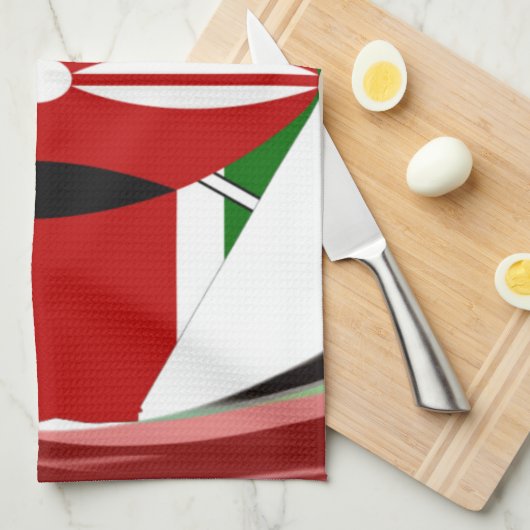 Kenia Viering Kleurrijke Vlag Kaart Vector Kunstwe Theedoek (Quarter Fold)