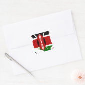 Kenia Viering Kleurrijke Vlag Kaart Vector Kunstwe Vierkante Sticker (Envelop)